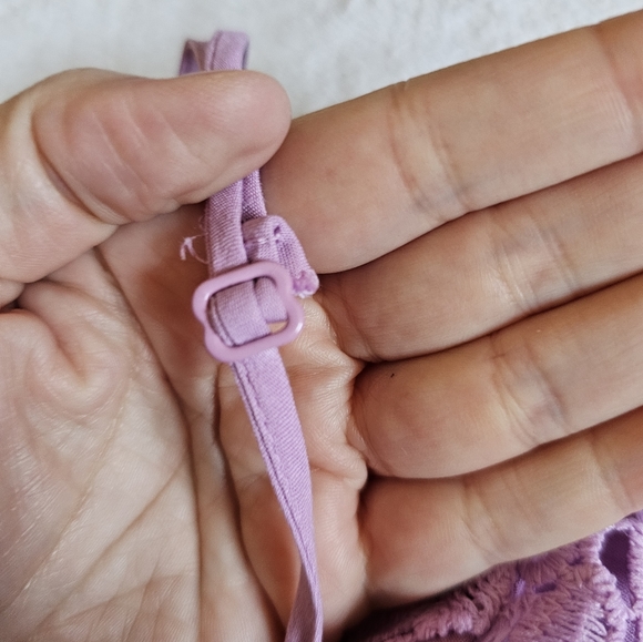 ASTR The Label Lilac Lace Crochet Midi Dress A-Line Sleeveless V-Neck Size Large - Picture 11 of 13